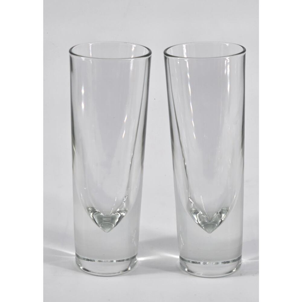 2 Vintage Carlo Moretti Bullet Glasses Made In Italy Heavy Excellent Condition